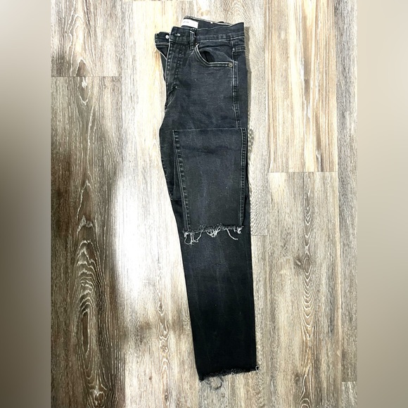 Pull & Bear Ankle Crop Denim Black - Picture 3 of 4